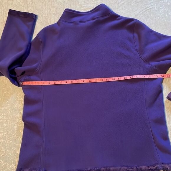 Jane Ashley 1X Indigo blue cozy zip-front jacket Soft & cozy, 27” long, 24.5 pit - Picture 13 of 14